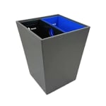 Luxury Wastebasket 14.5 Quart with Dual Liner, Gray